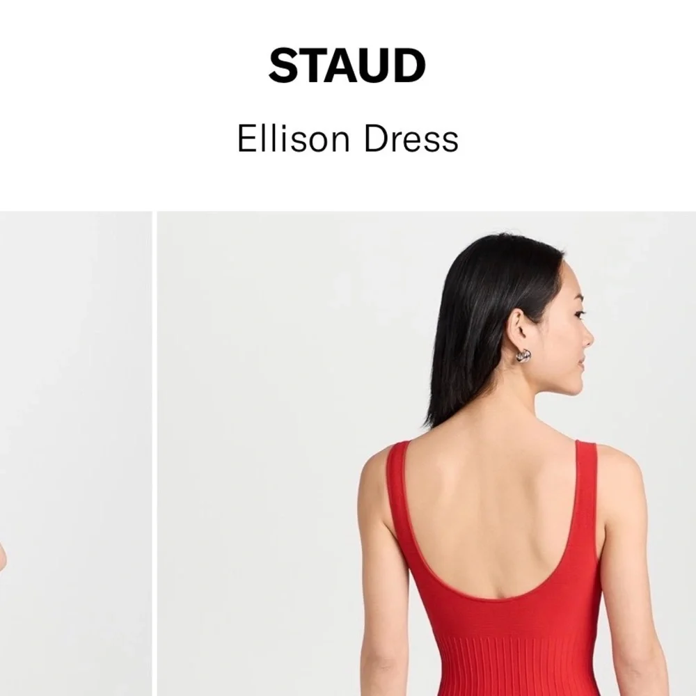 STAUD NWT red knit sleeveless ellison midi dress XS - Picture 5 of 13